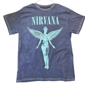 Nirvana In Utero Acid Wash Graphic Band T-Shirt 100% Cotton Size Medium NWOT